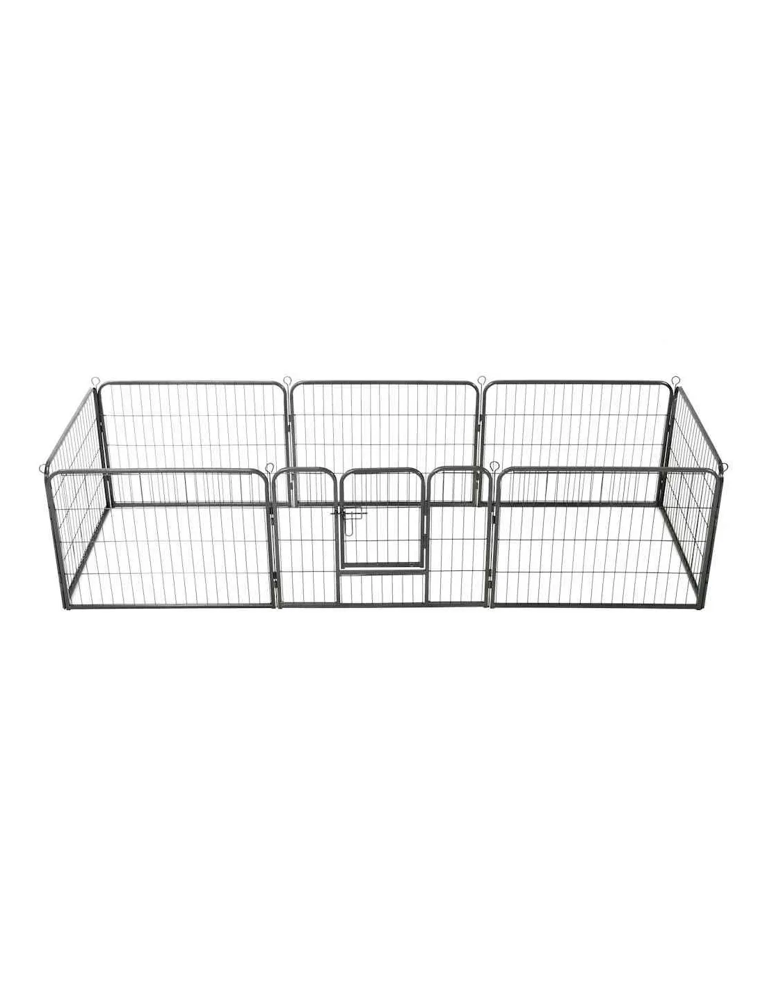 Parc Pour Chiens Enclos Chien 8 Panneaux Acier 60 x 80 cm Noir