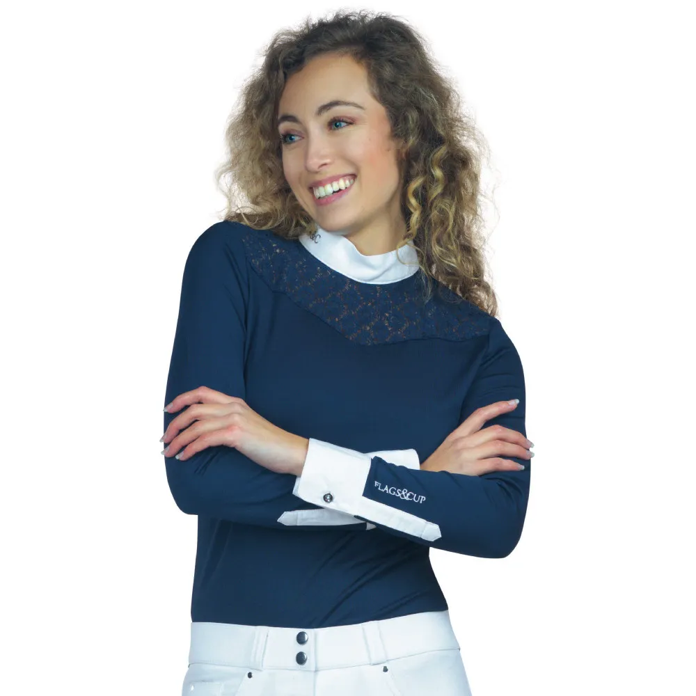 Polo Cassia Femme manches longues Flags & Cup