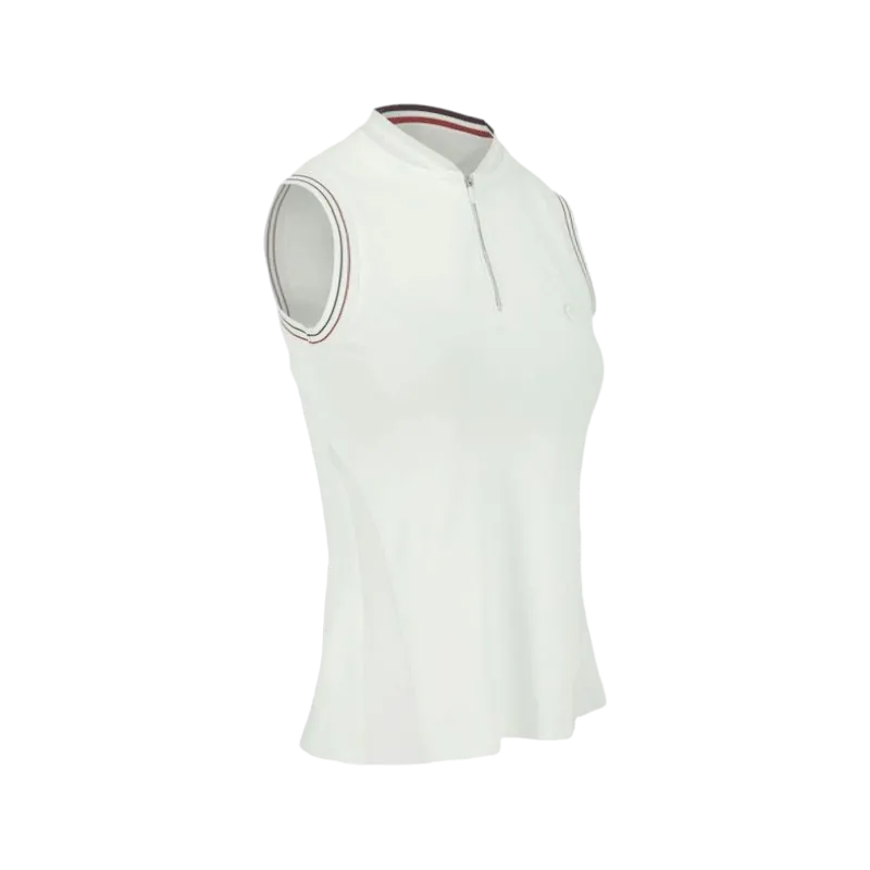 Equithème - Polo sans manches femme Mia blanc
