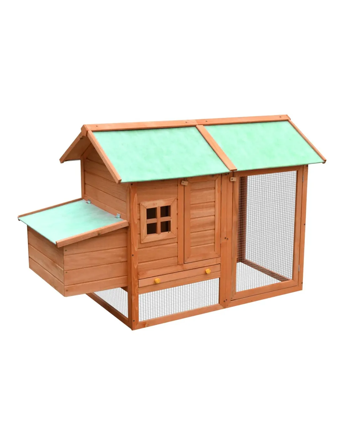 Poulailler avec Enclos Bois Pin et Sapin 170x81x110 cm