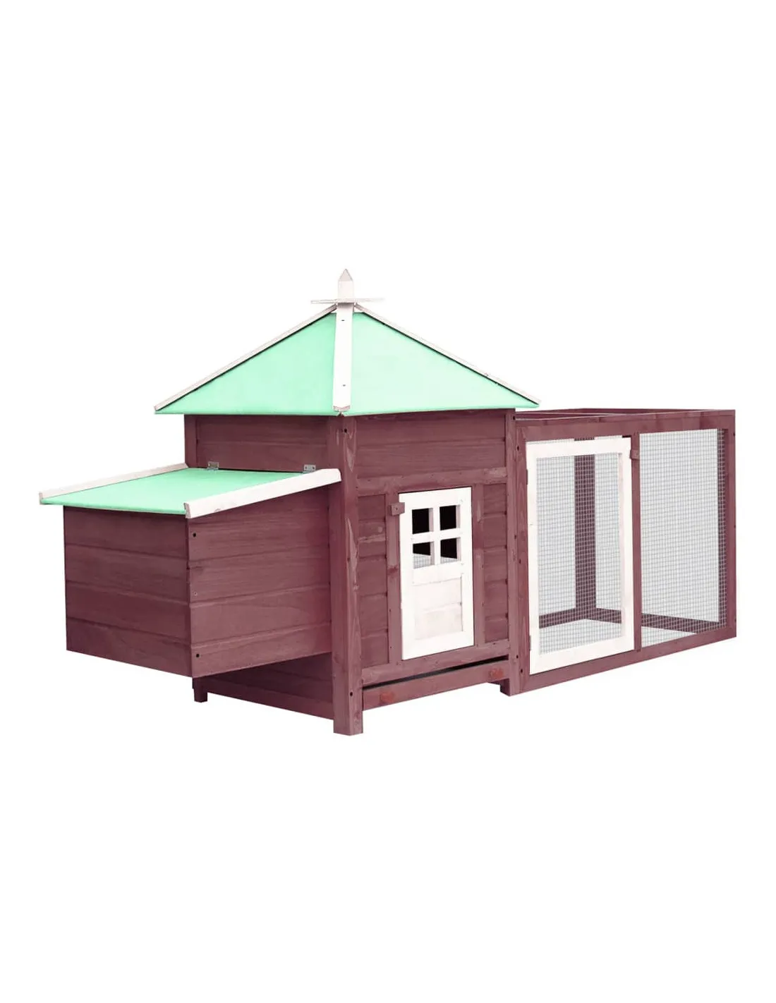 Poulailler avec Enclos et Nichoir 190x72x102 Cm Bois Massif