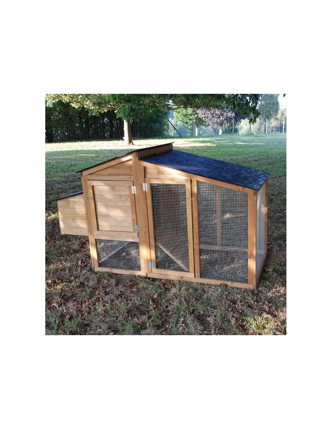 Poulailler Cluses 2 à 4 poules en Douglas Poulailler avec Enclos FABRICATION FRANCE