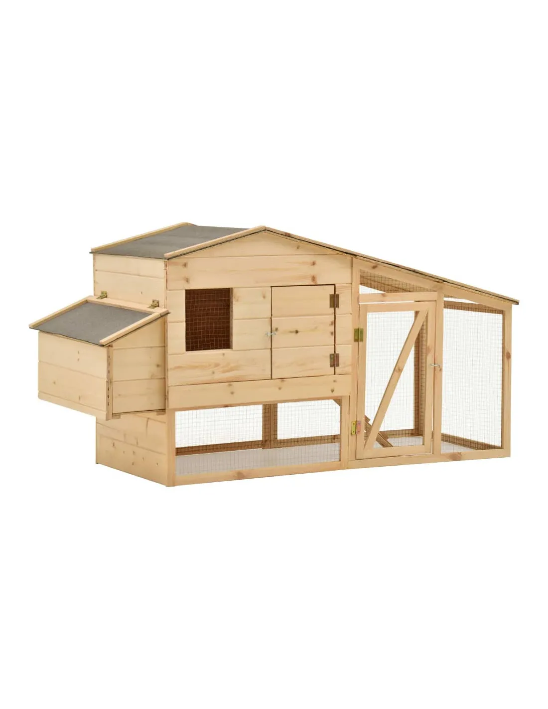 Poulailler En Bois de Pin 178x67x92 cm