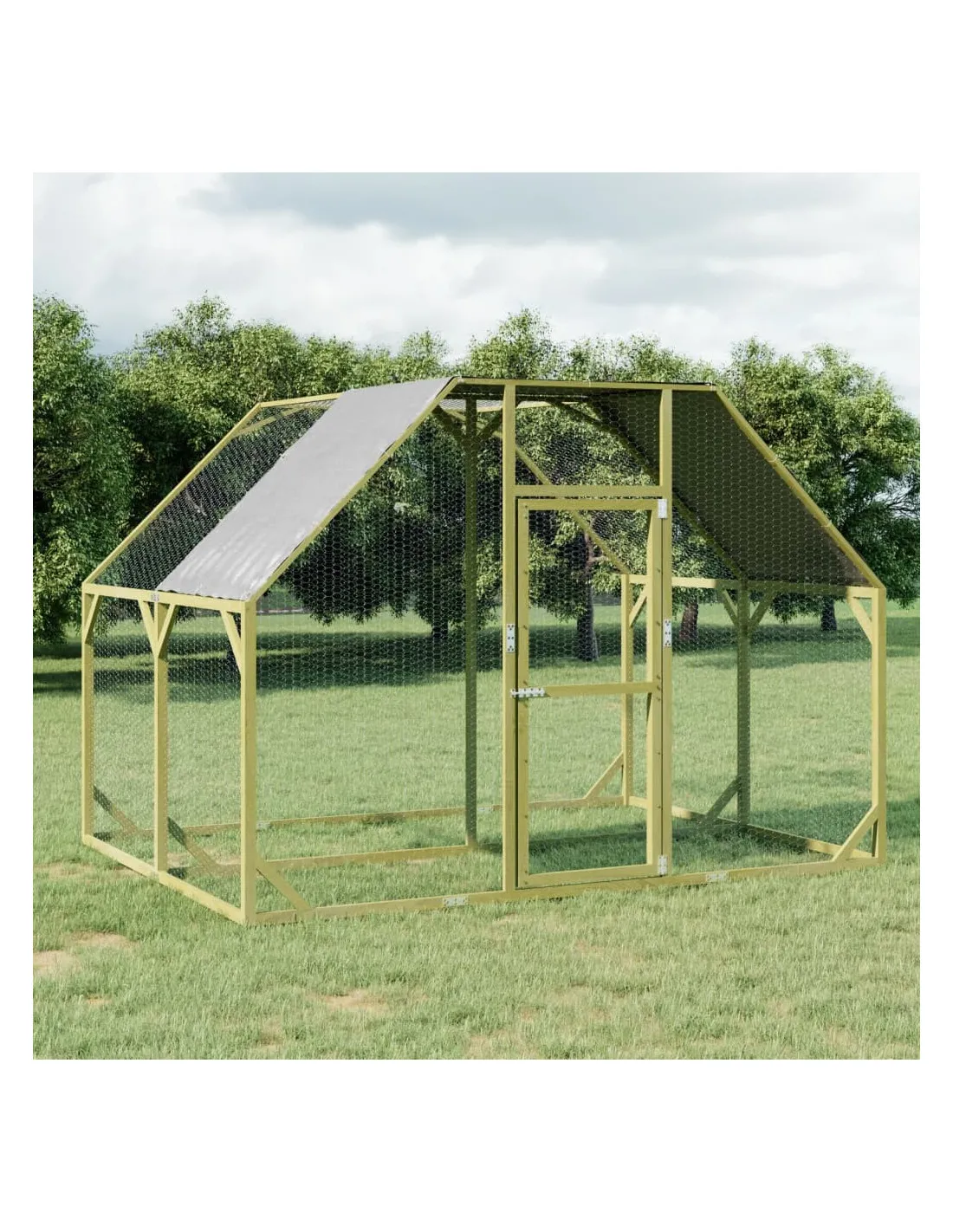 Poulailler Enclos Parc Poules Extérieur 268 x 200 x 190 cm Bois Imprégné