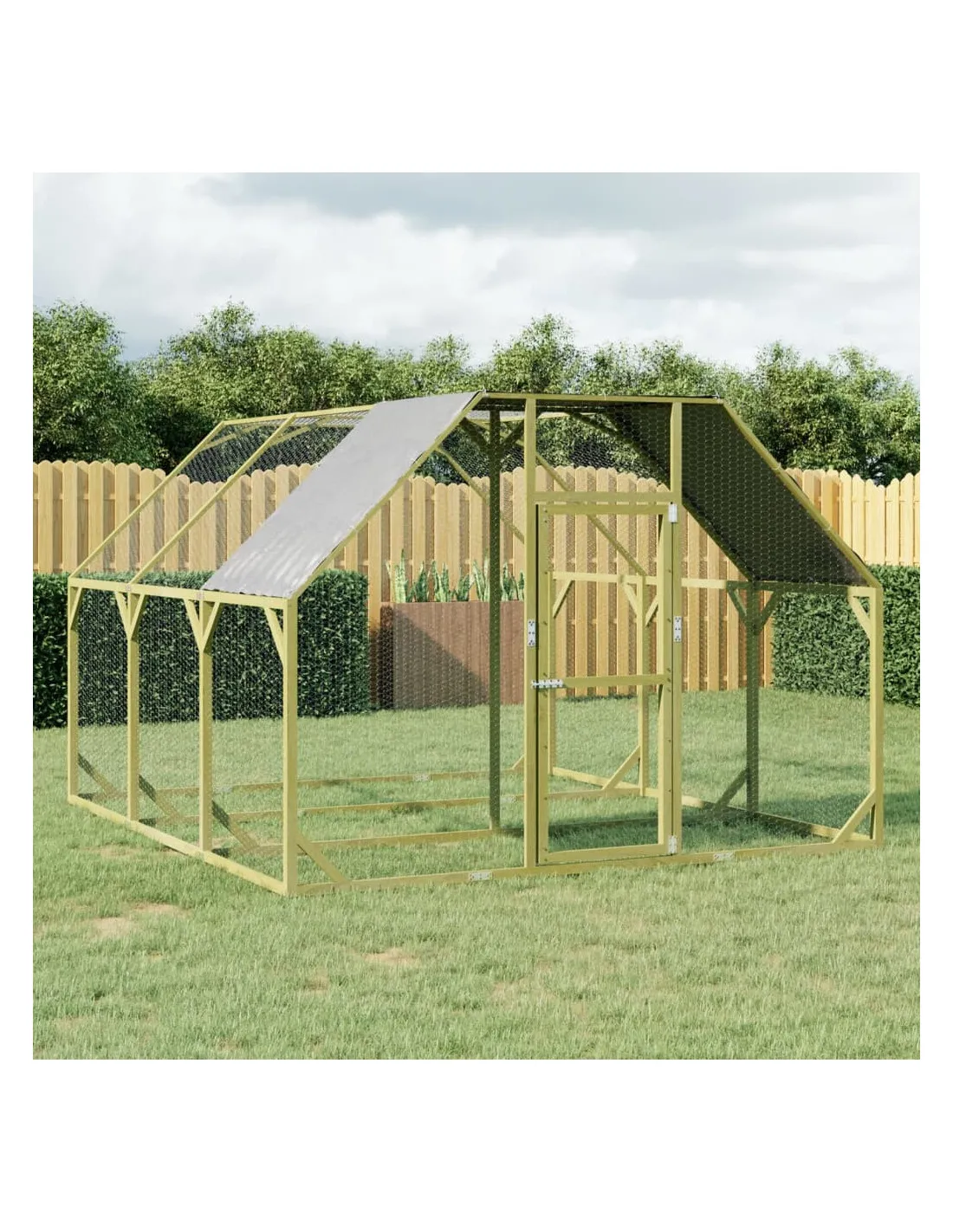 Poulailler Enclos Parc Poules Extérieur 268 x 300 x 190 cm Bois Imprégné