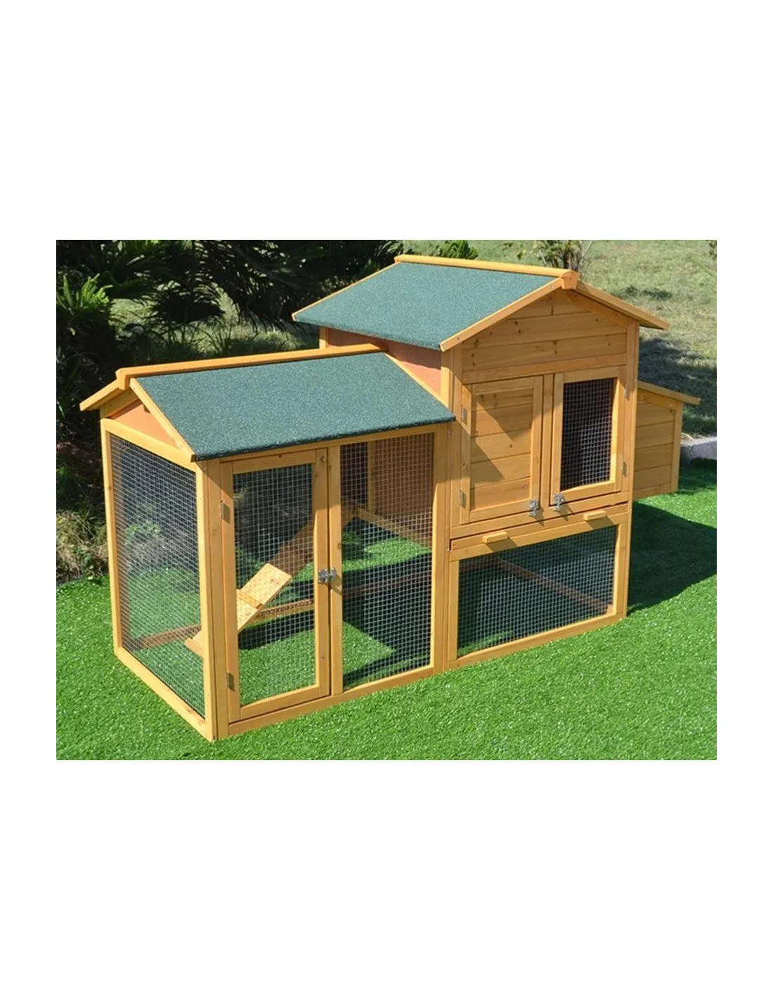 Poulailler Gueret 3 poules poulailler en bois avec enclos grillagé