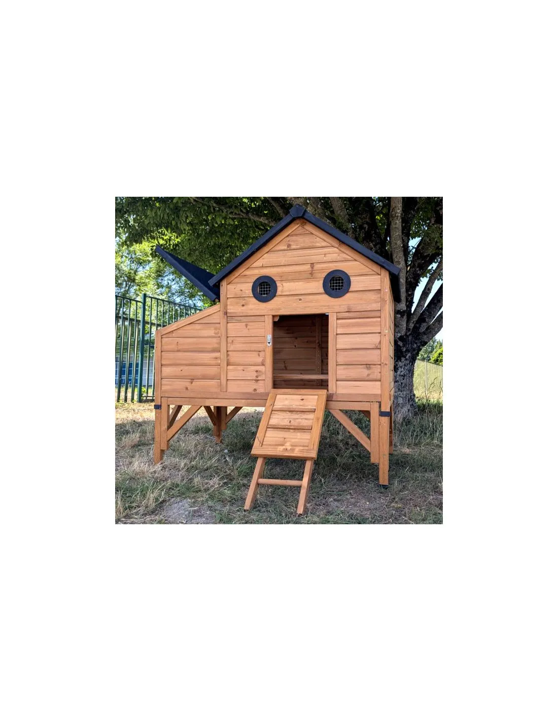 Poulailler Pertuis sur Pilotis 2 à 4 poules Poulailler en Bois de Pin Massif avec Toit Ouvrant