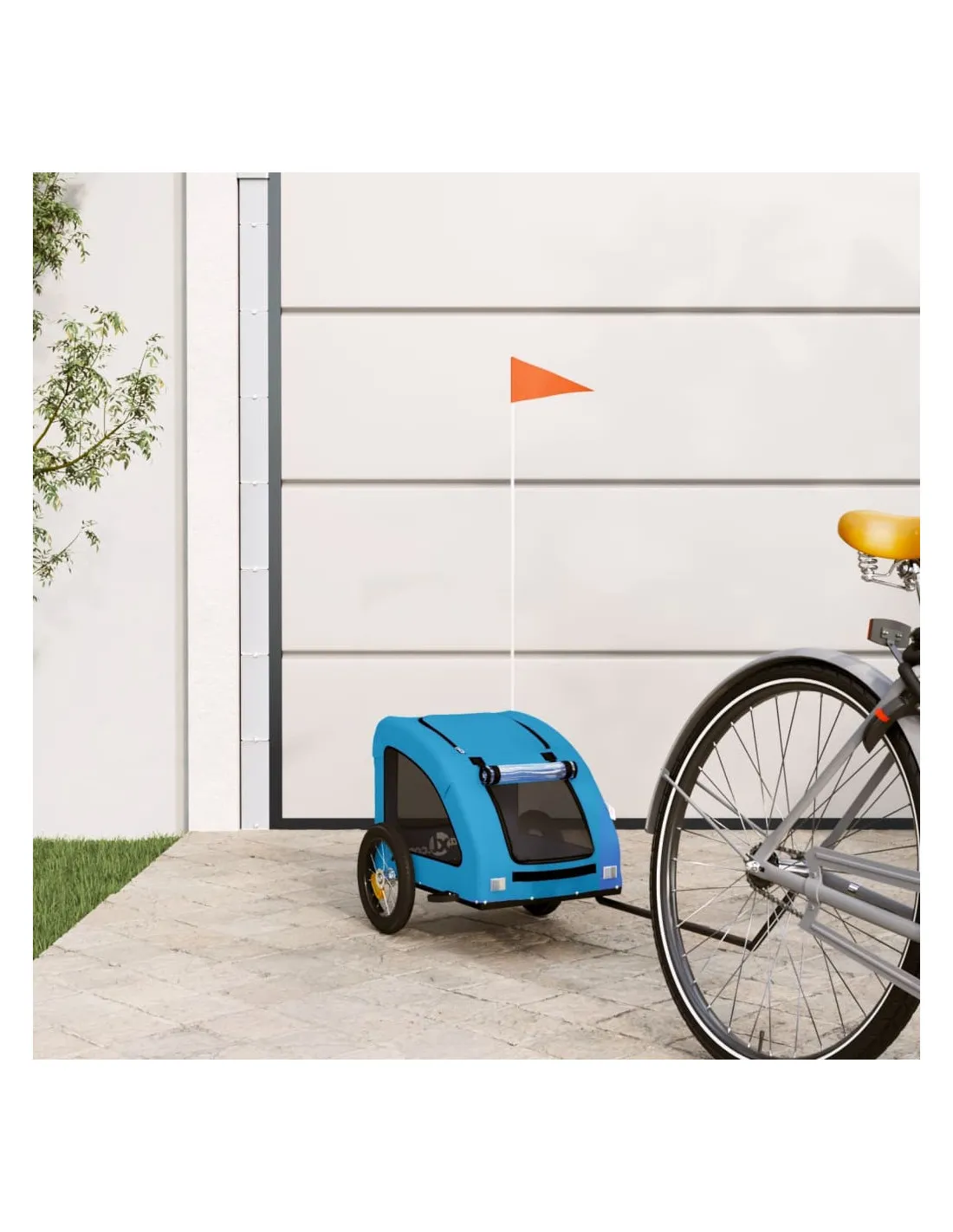 Remorque Vélo Animaux 124 x 53 x 53 cm Bleu