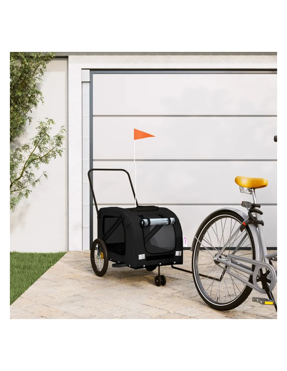 Remorque Vélo Animaux 134 x 68 x 72 cm Noir