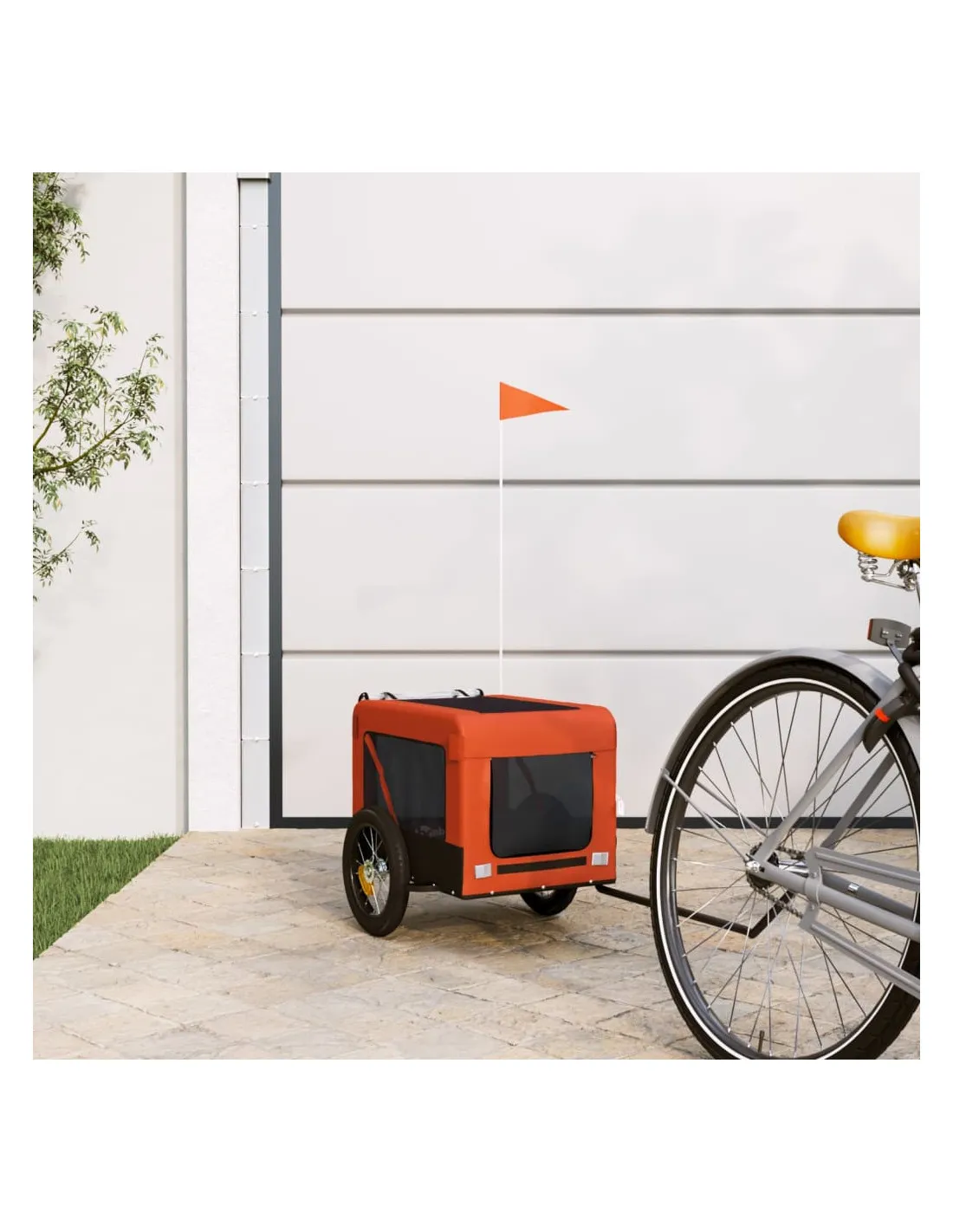 Remorque Vélo Animaux 54,5 x 120 x 53 cm Orange Noir