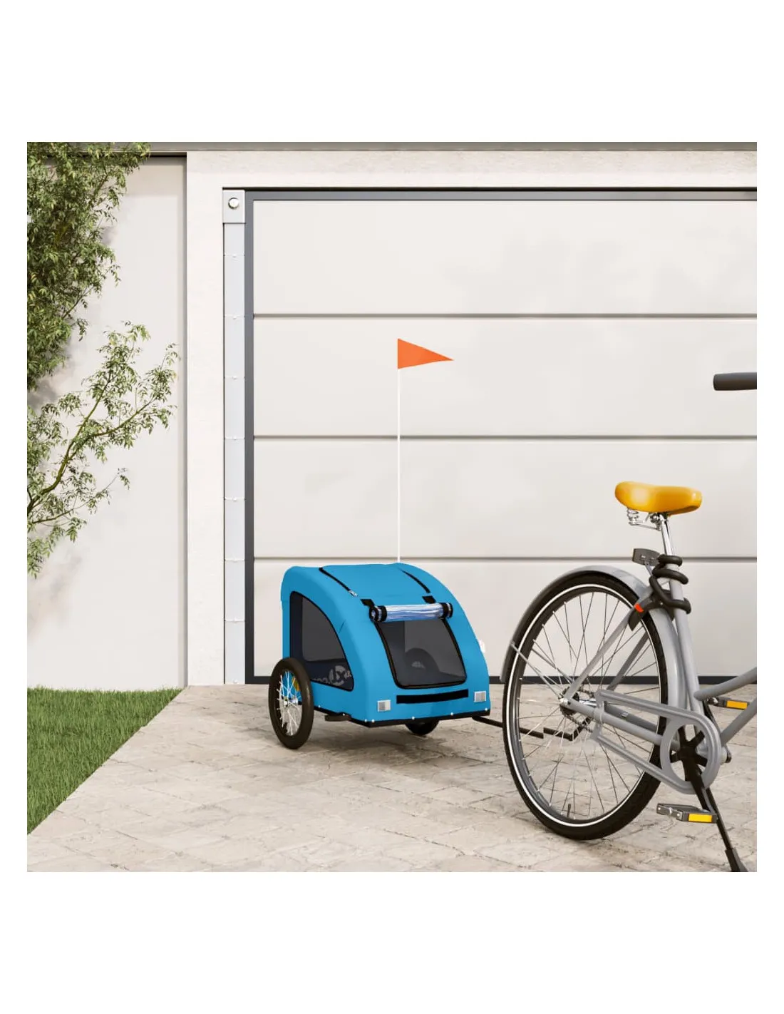 Remorque Vélo Animaux 63,5x124,5x66 cm Bleu
