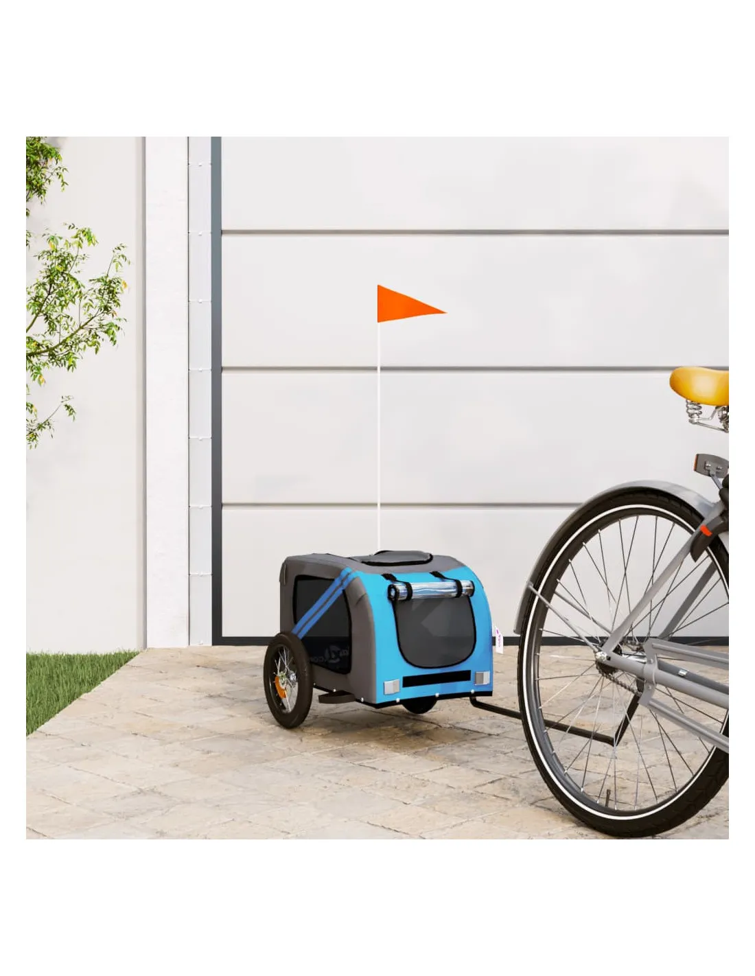 Remorque Vélo Animaux Bleu et Gris 124 x 53 x 53 cm