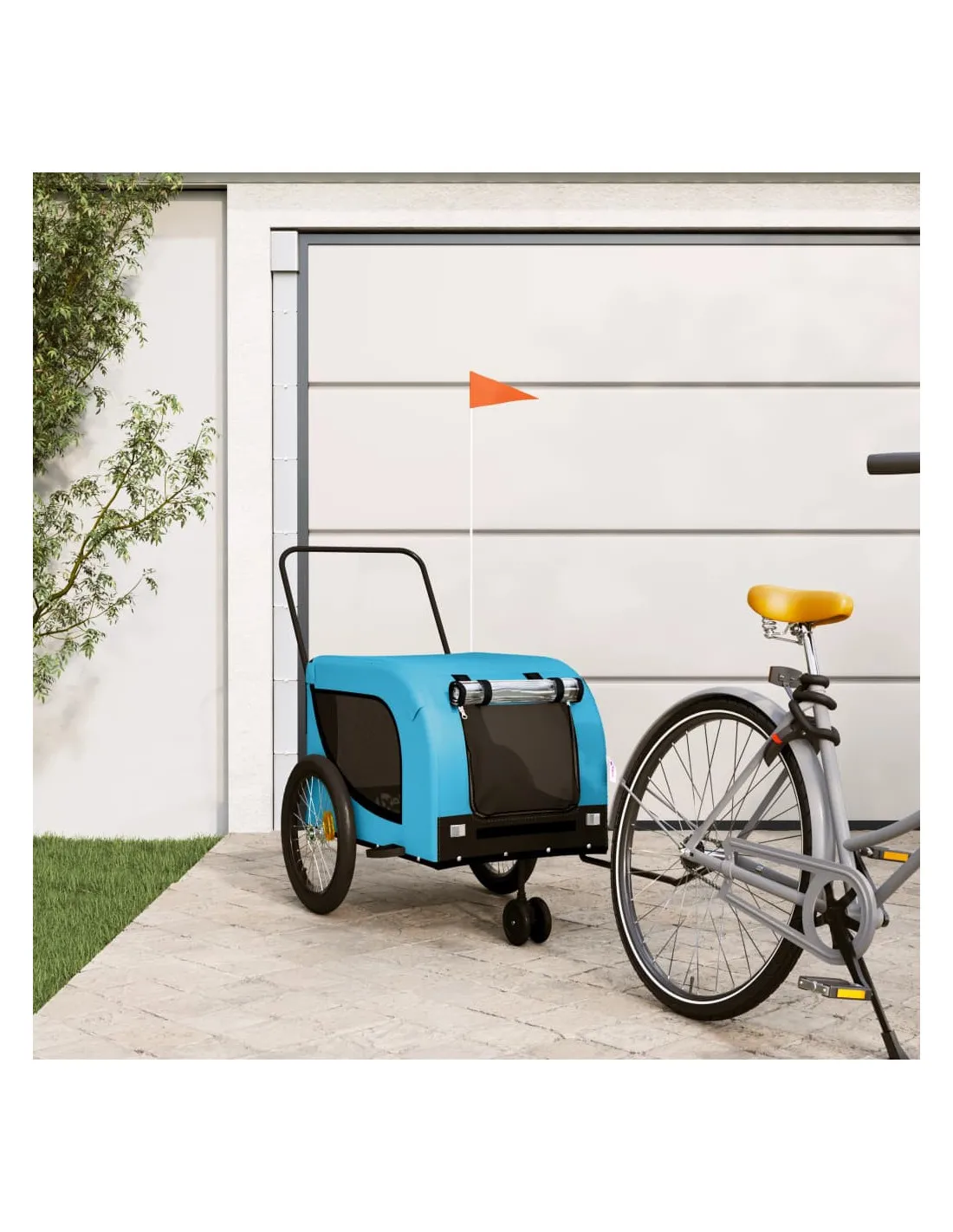Remorque Vélo Animaux Bleu et Noir
