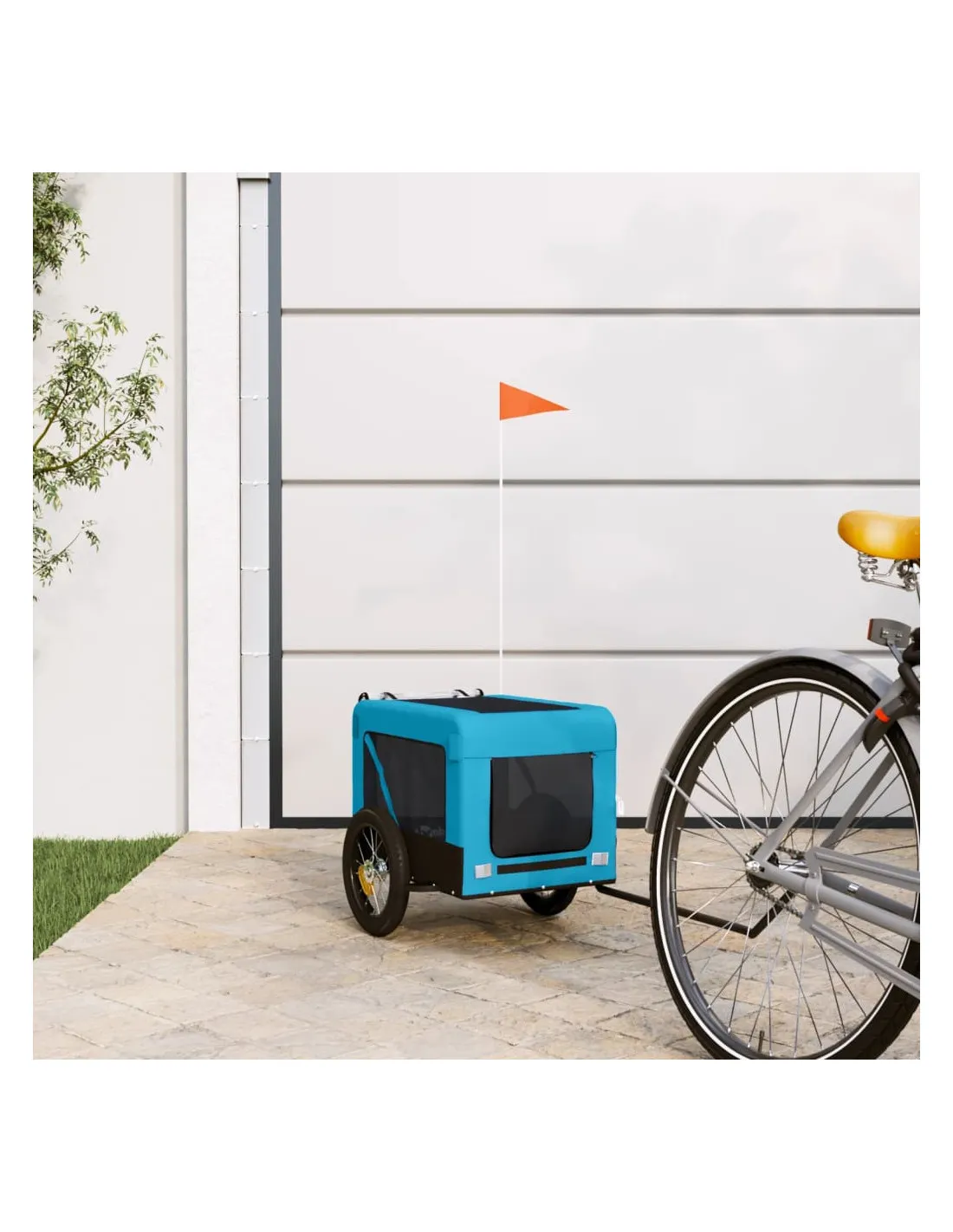 Remorque Vélo Animaux Bleu et Noir 54,5x120x53 cm