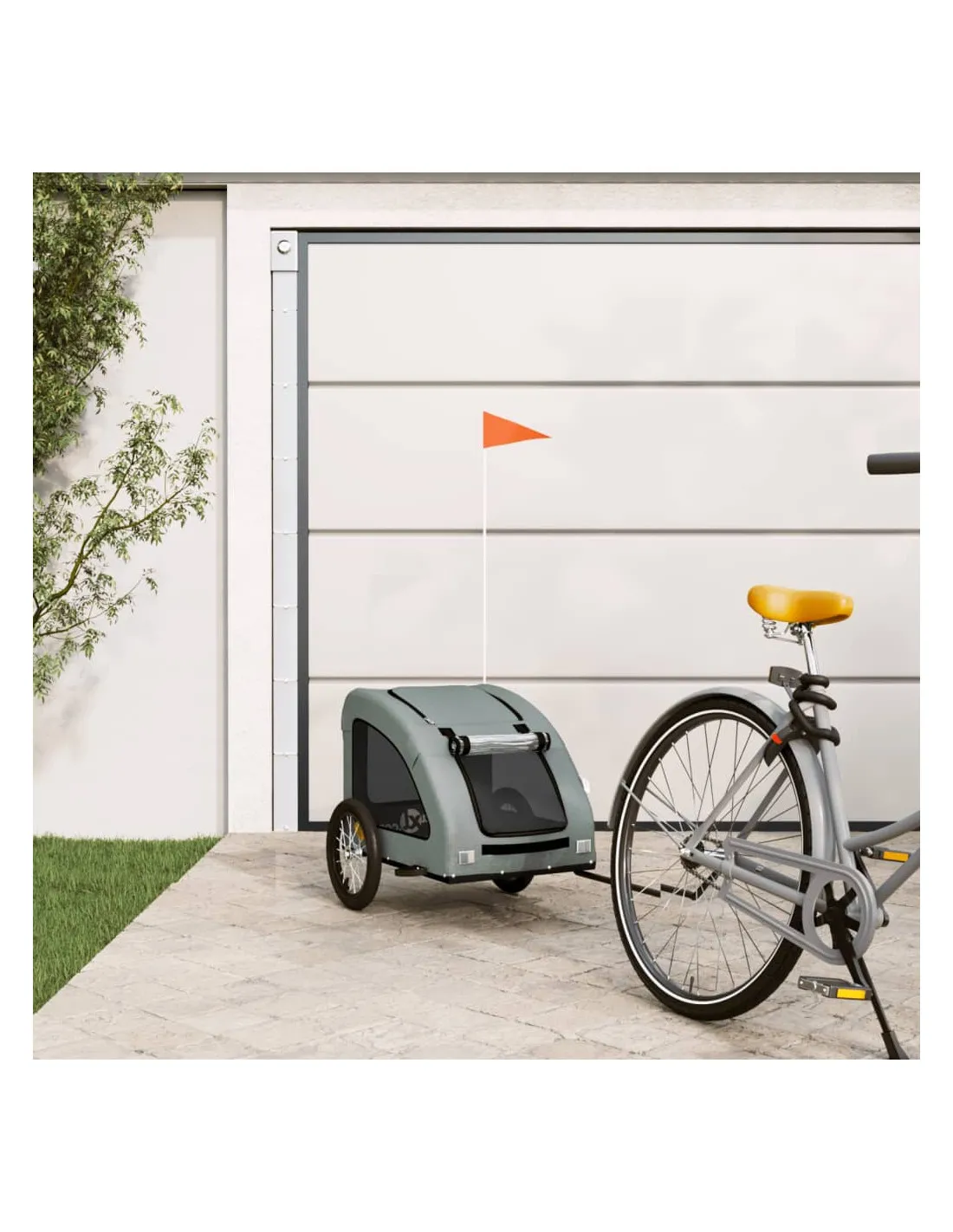 Remorque Vélo Animaux Gris 125 x 63 x 66 cm