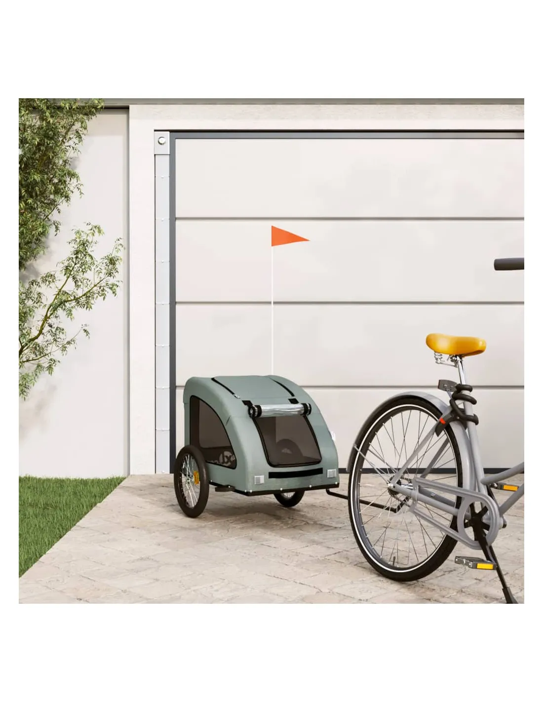Remorque Vélo Animaux Gris 137 x 68 x 72 cm