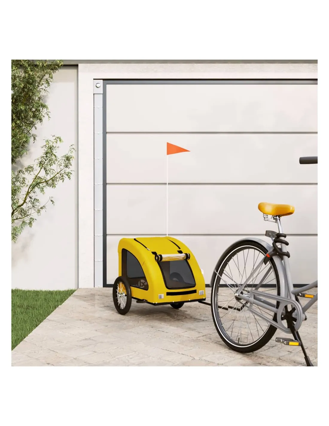 Remorque Vélo Animaux Jaune 125 x 63 x 66 cm