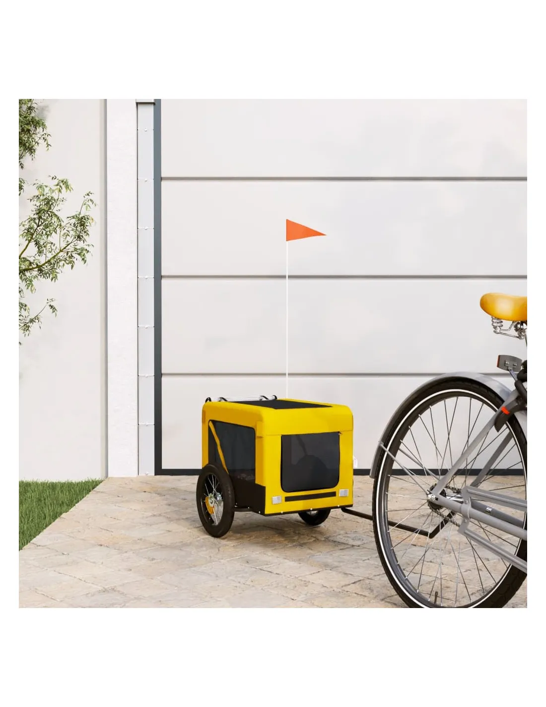 Remorque Vélo Animaux Jaune et Noir 54,5x120x53 cm