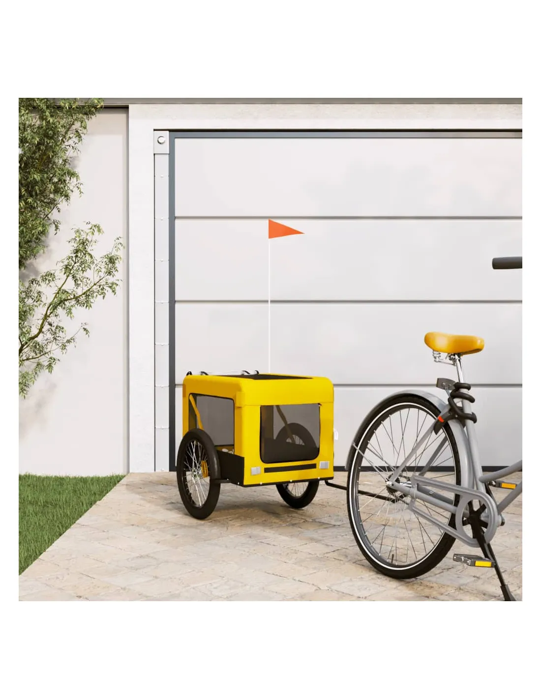 Remorque Vélo Animaux Jaune et Noir 68,5 x 135 x 73,5 cm