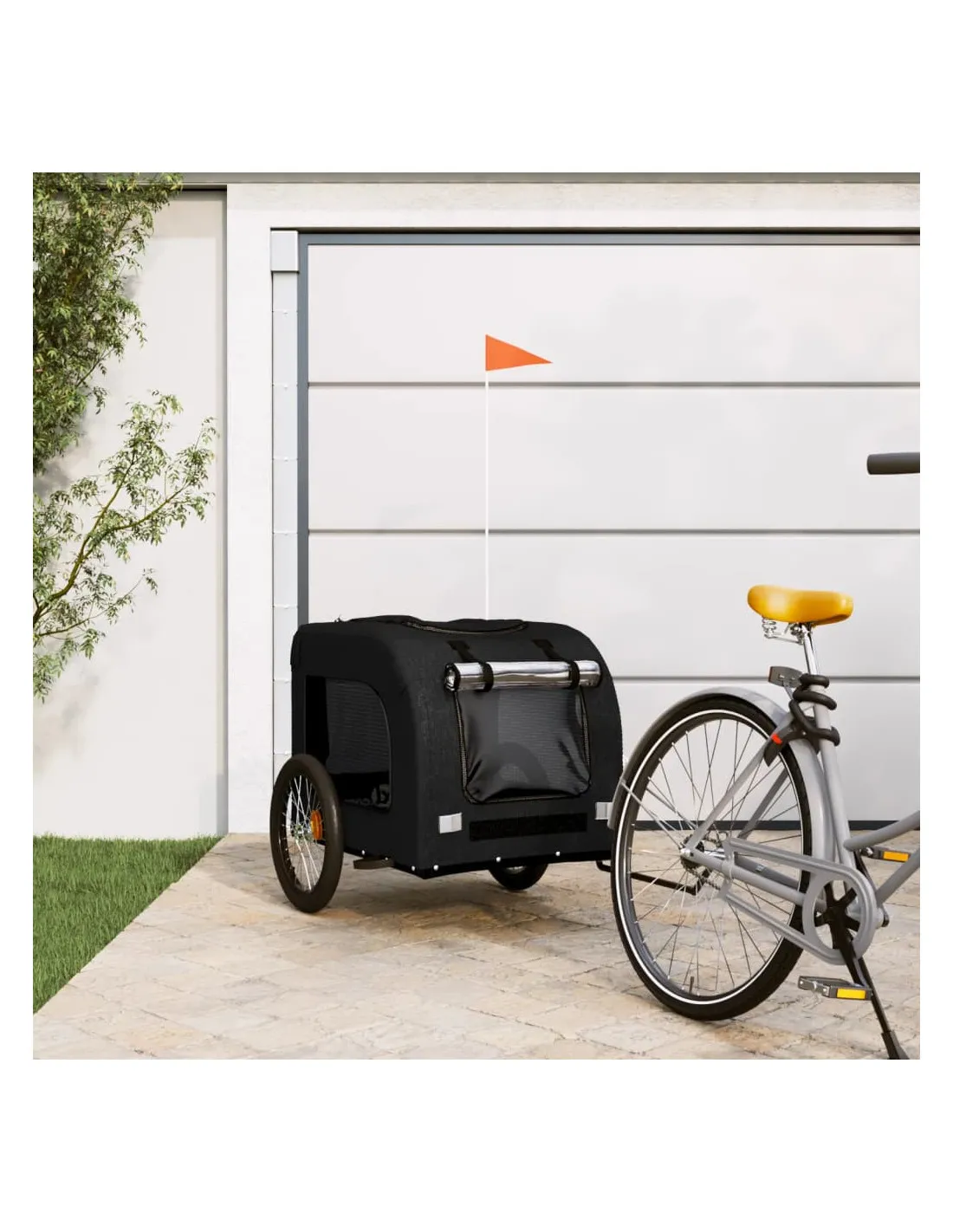 Remorque Vélo Animaux Noir 133,5 x 69 x 73,5 cm