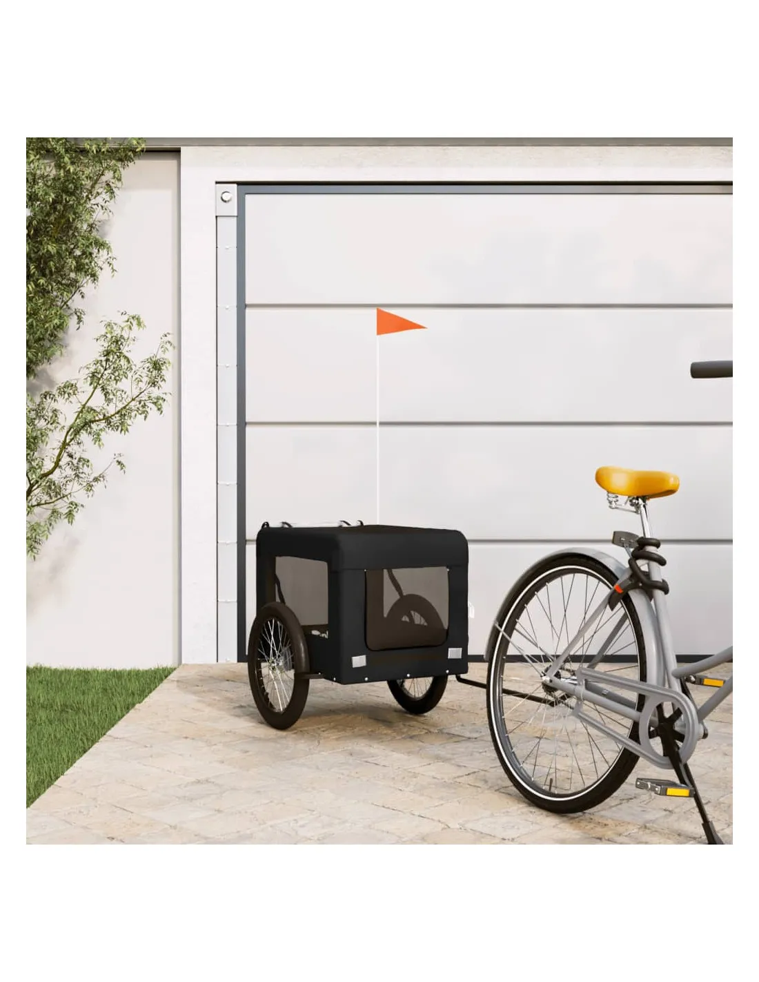 Remorque Vélo Animaux Noir 68,5 x 135 x 73,5 cm