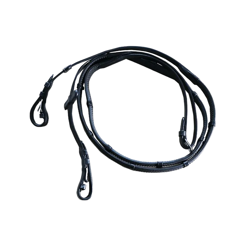 Canter - Rênes de cheval Eventer avec arrêtoirs 16 mm Noir