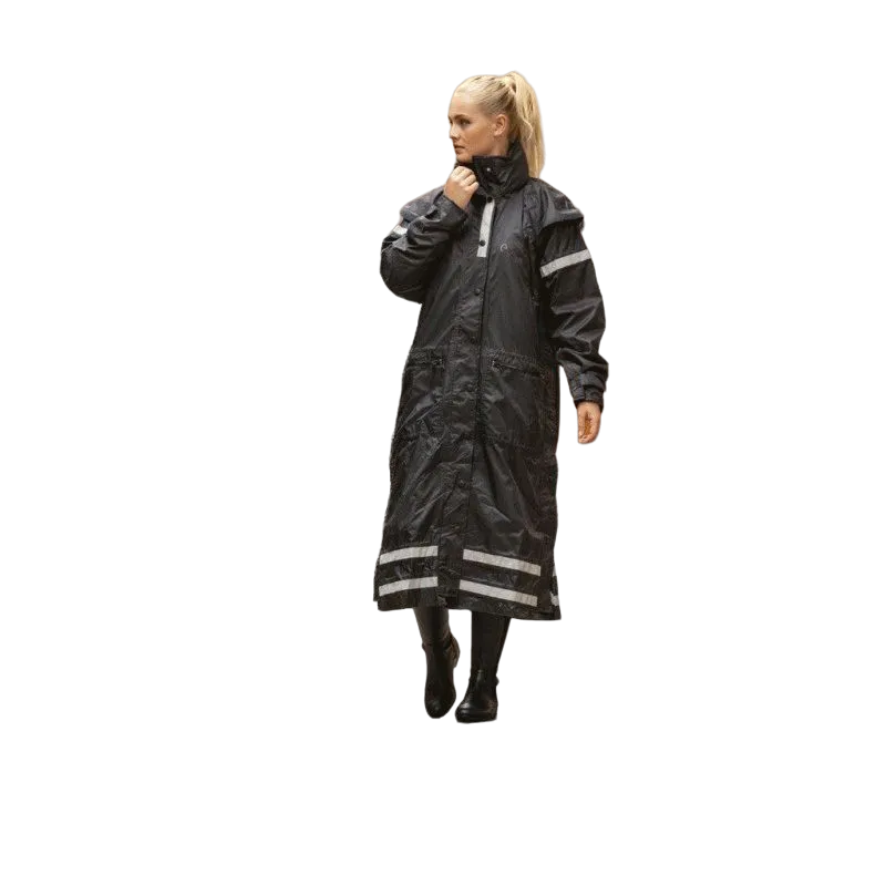 Equithème - Veste de pluie longue Ridercoat noir