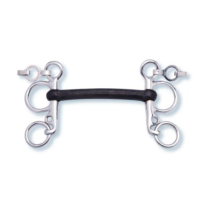 Pelham pour cheval en caoutchouc et inflexible