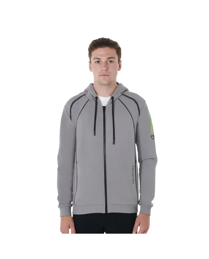 Sweat-shirt pour hommes avec zip frontal et capuche