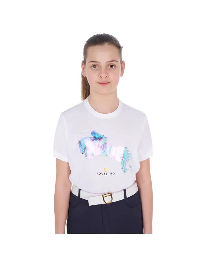 T-shirt bambina slim fit stampa Jump