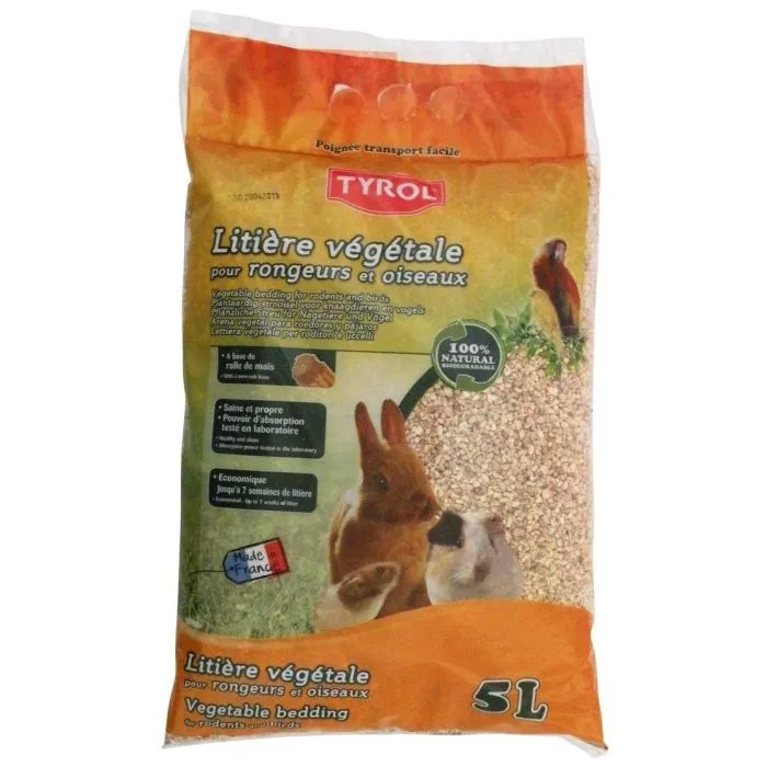 Tyrol Litière Végétale pour Rongeurs et Oiseaux 5l