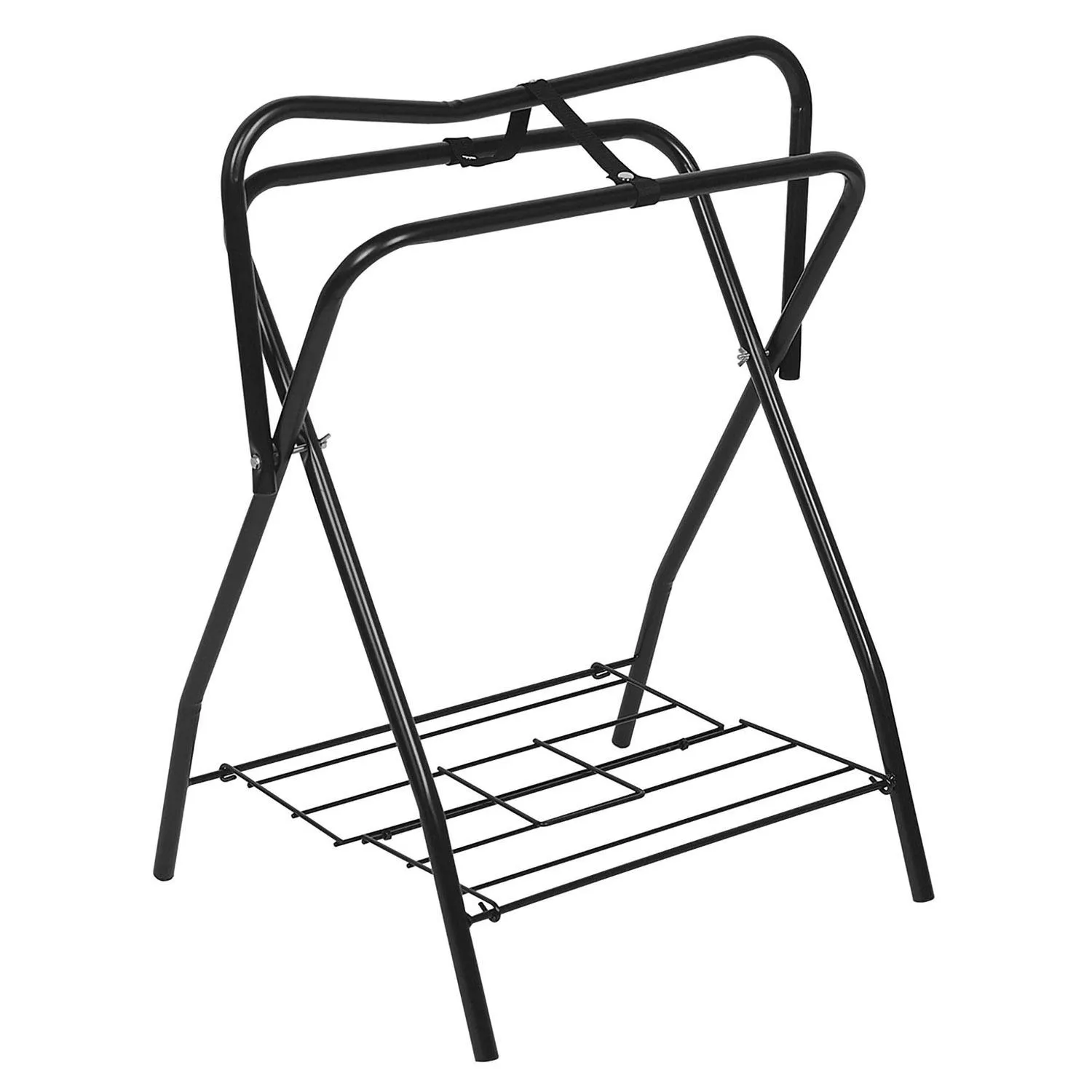 Porte-selle pliable au sol