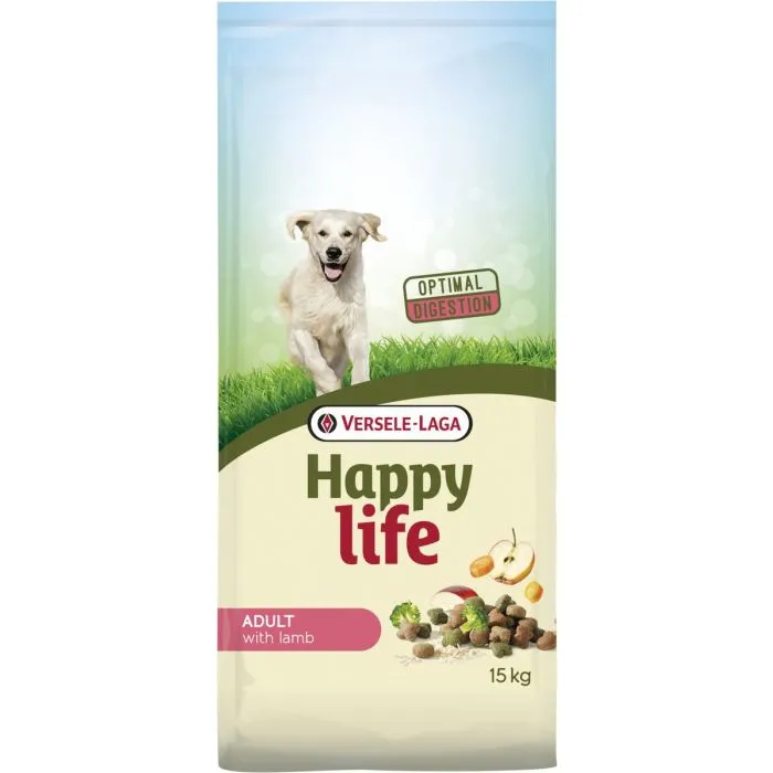 Happy Life Adult Croquettes pour Chiens à l'Agneau 15kg