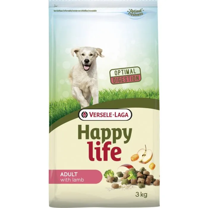 Happy Life Adult Croquettes pour Chiens à l'Agneau 3kg