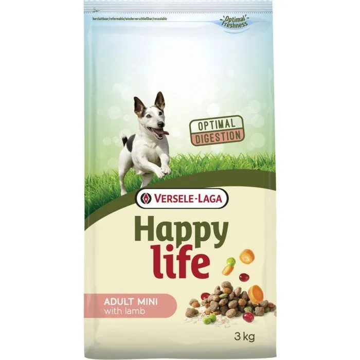 Versele Laga Happy Life Adult Mini Lamb Aliments Pour Chiens 3kg