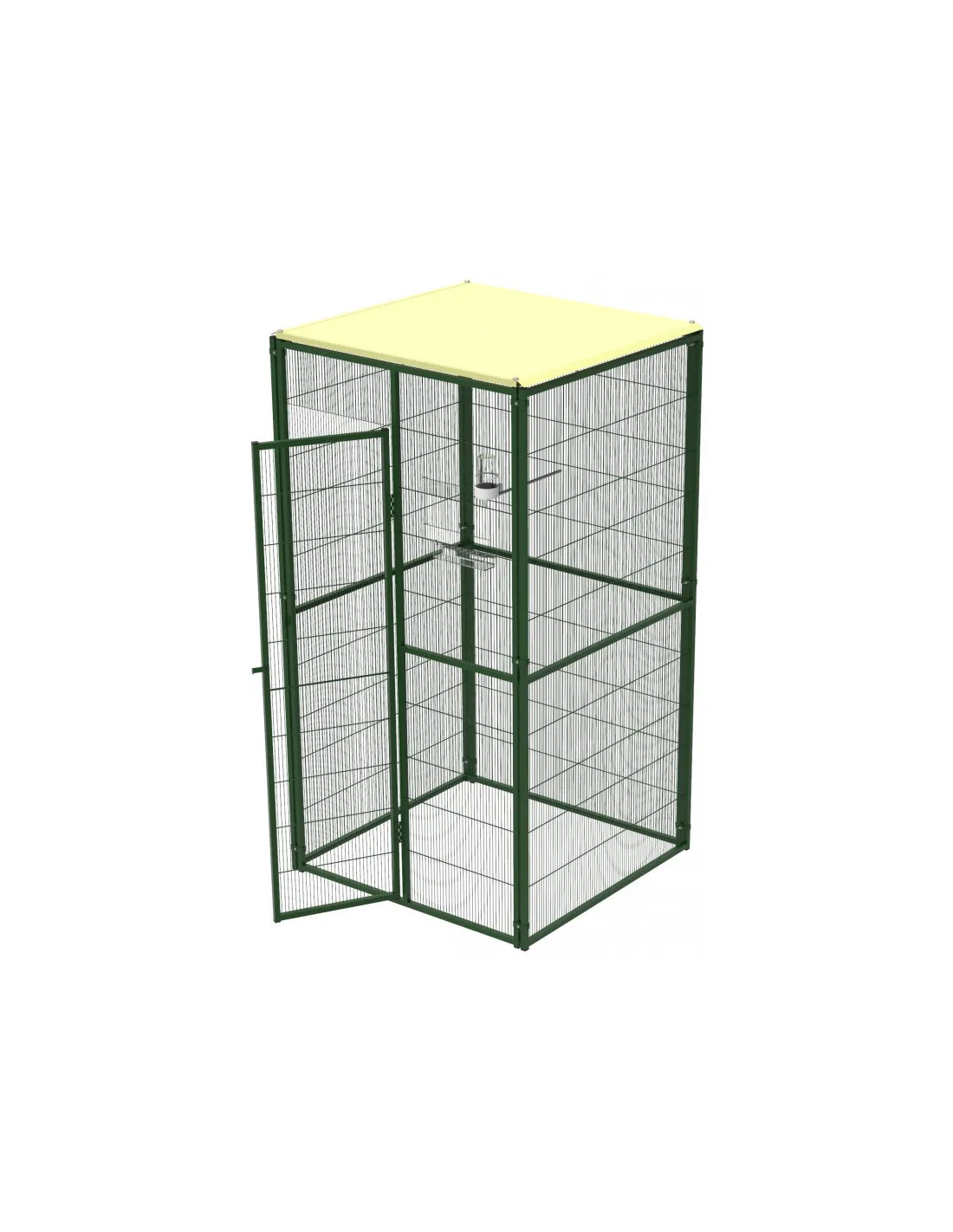 Volière 1x1x2 m avec toiture volière extérieure maille soudée robuste Volière jardin