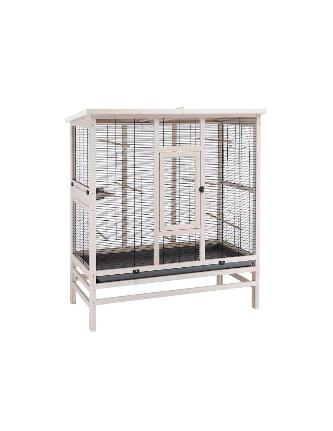 Volière blanche maille costaud taille 2 volière en bois solide volière d'extérieure