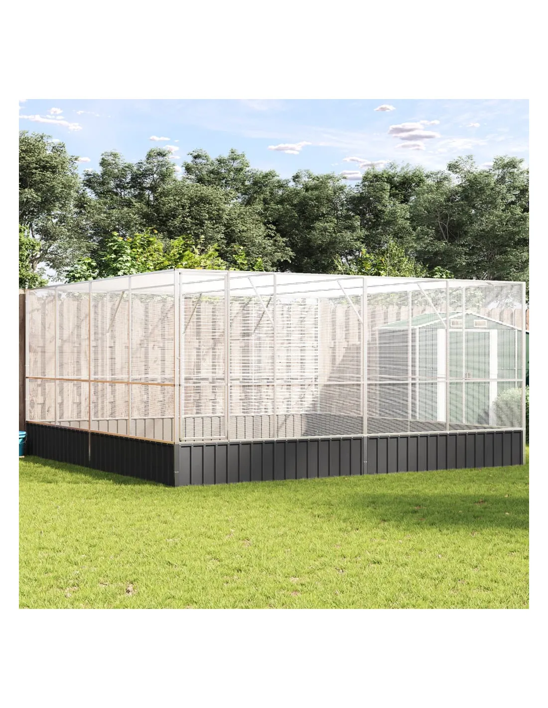 Volière de Jardin en Acier Galvanisé 4,18x4,14x2,12m Volière Métal