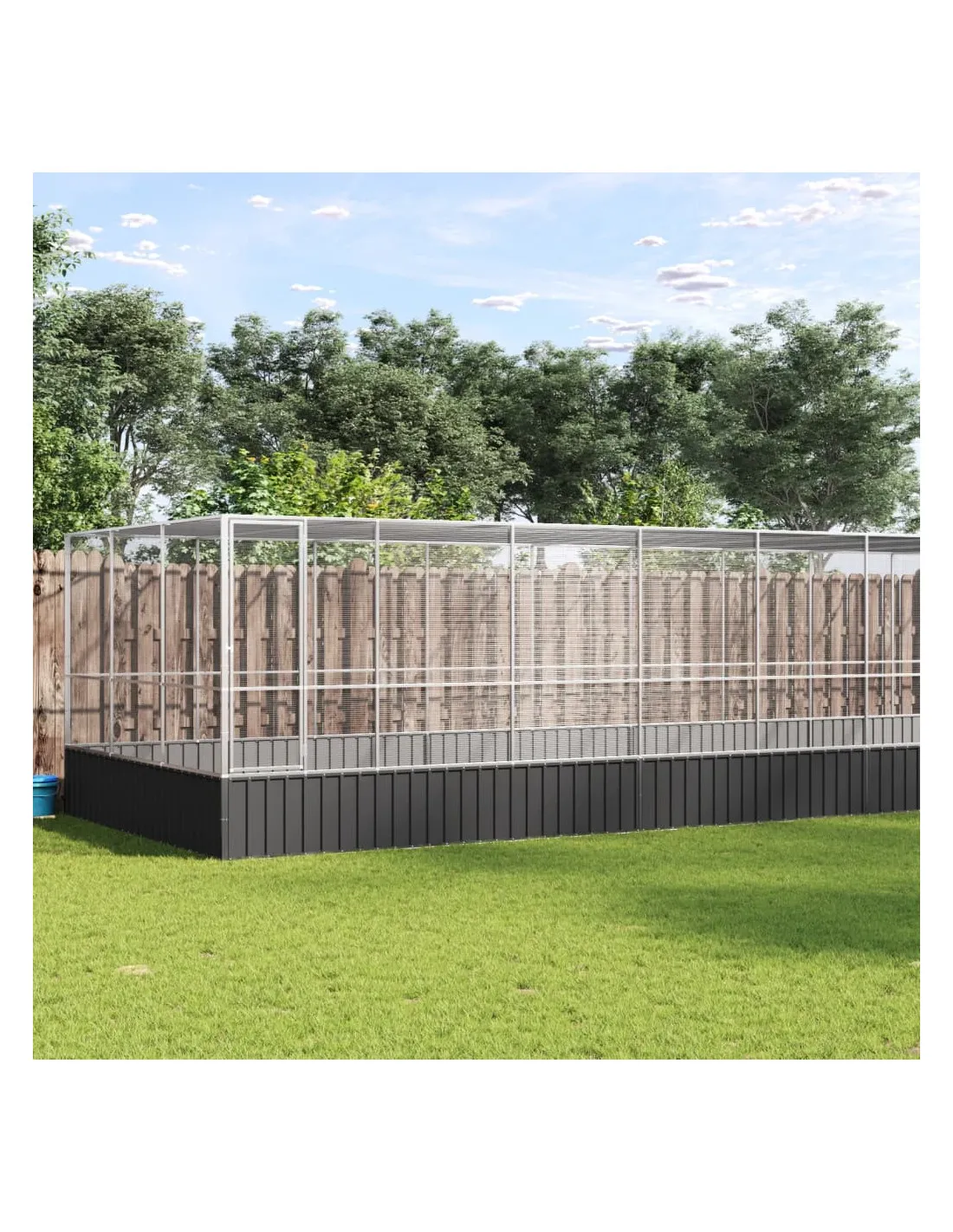 Volière de Jardin en Acier Galvanisé 7,25x3,07x2,12m Volière Métal