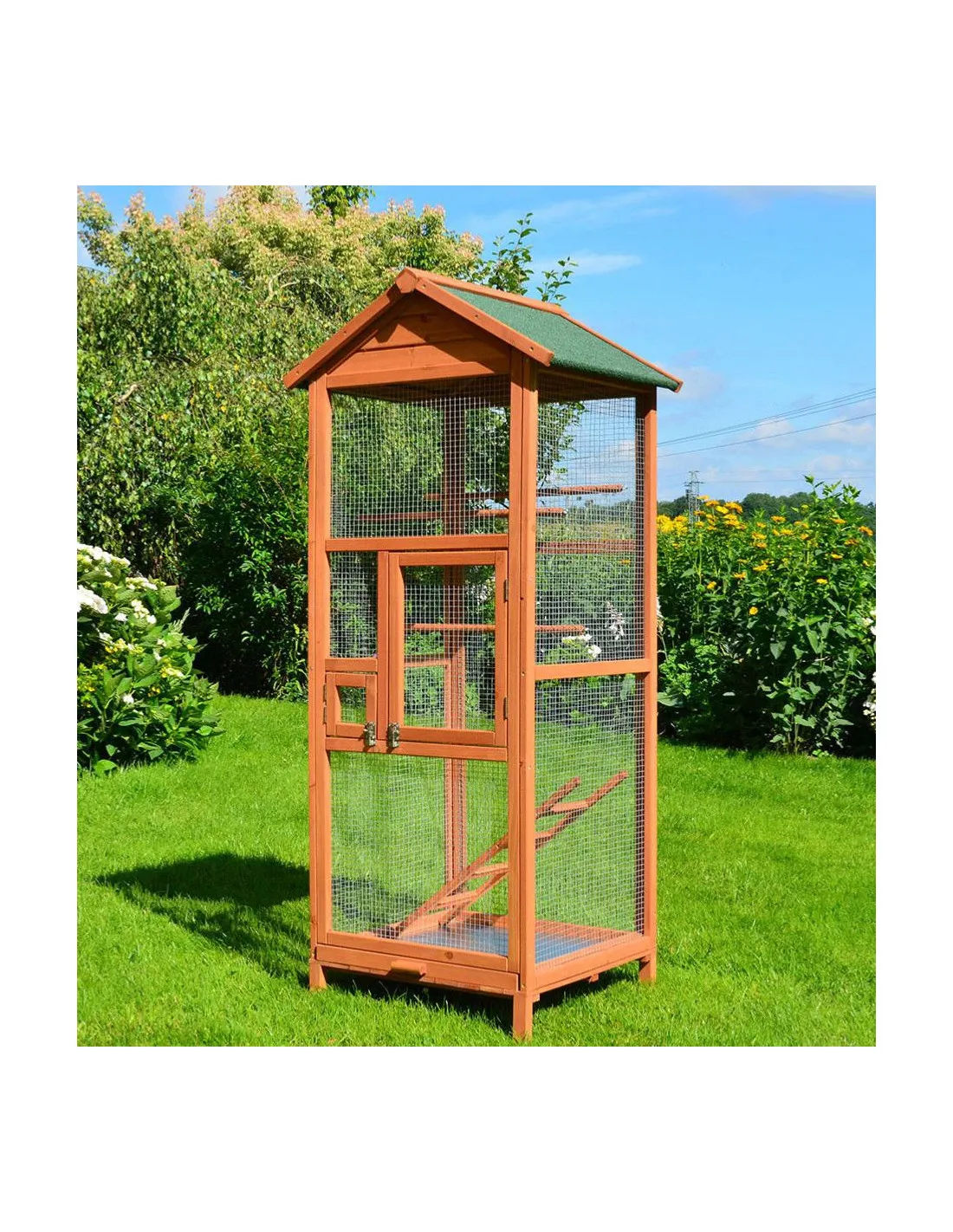Volière de jardin Jasmin volière en bois de pin massif pour l'extérieur