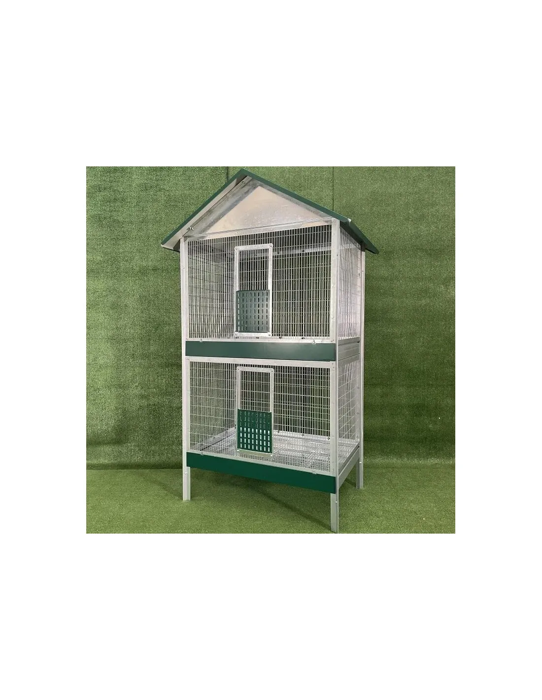 Volière Double pour perruche ondulée inséparable canari Volière extérieure 2 étages