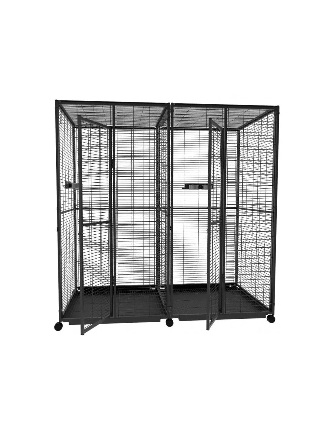 Volière extérieure double 2x1x2 m volière extérieure maille soudée robuste