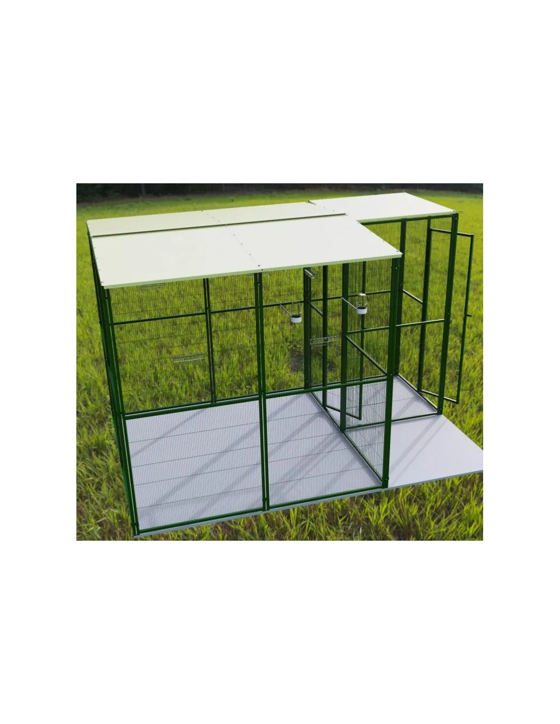 Volière jardin 2x2x2 m + SAS 1x1x2 m volière extérieure maille soudée robuste