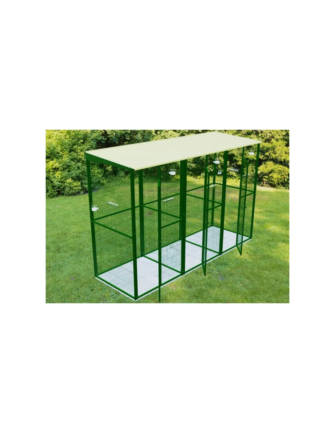 Volière jardin 3x1x2 m séparé en trois, volière extérieure maille soudée robuste