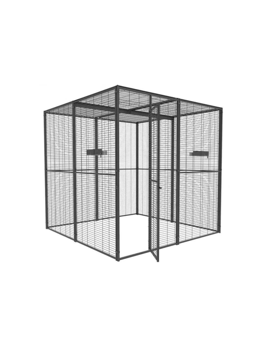 Volière panoramique 3x2x2 m toit maille pour perroquet volière extérieure maille soudée robuste