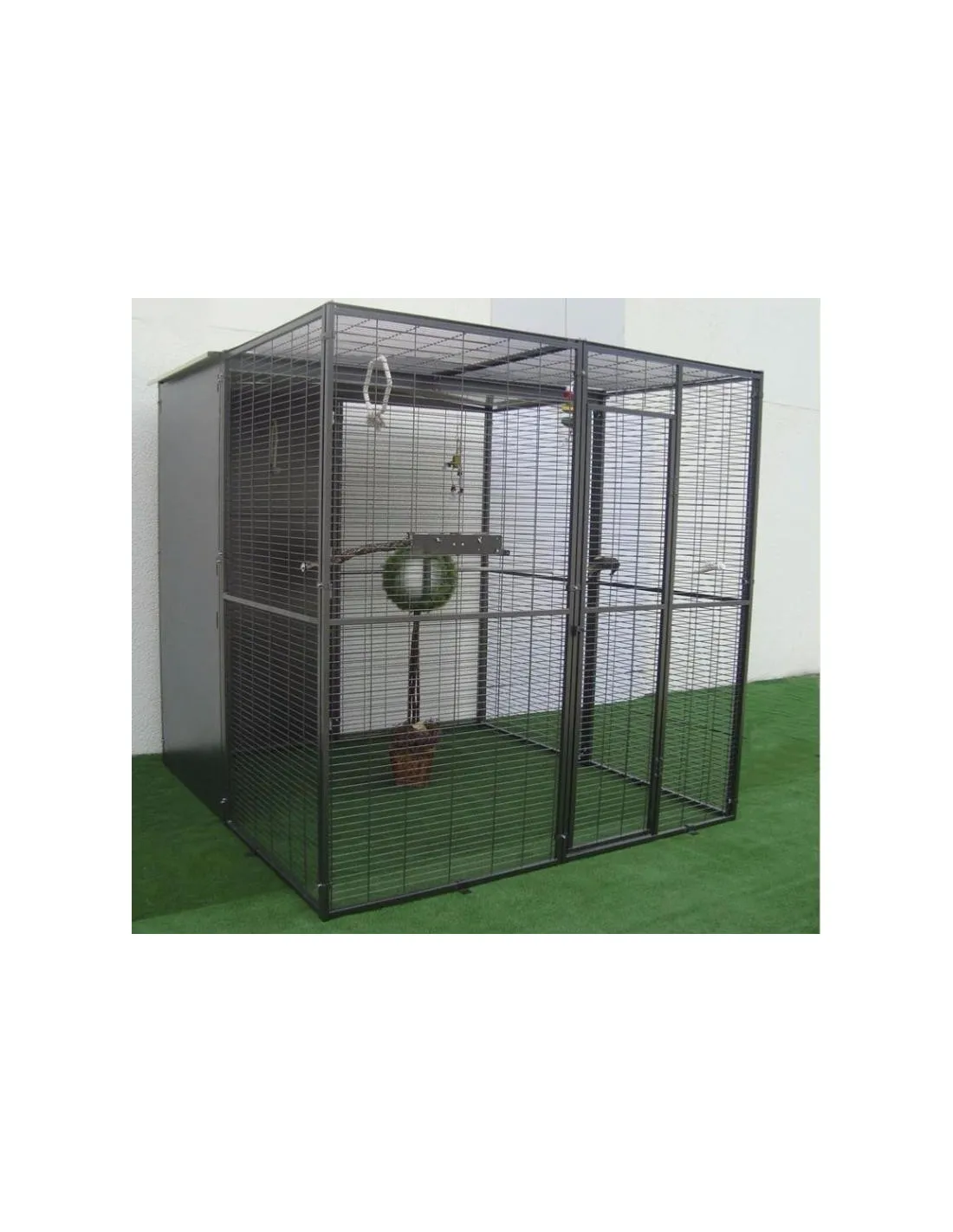 Volière perroquet 2x2x2 m + toit mixte volière extérieure maille soudée robuste