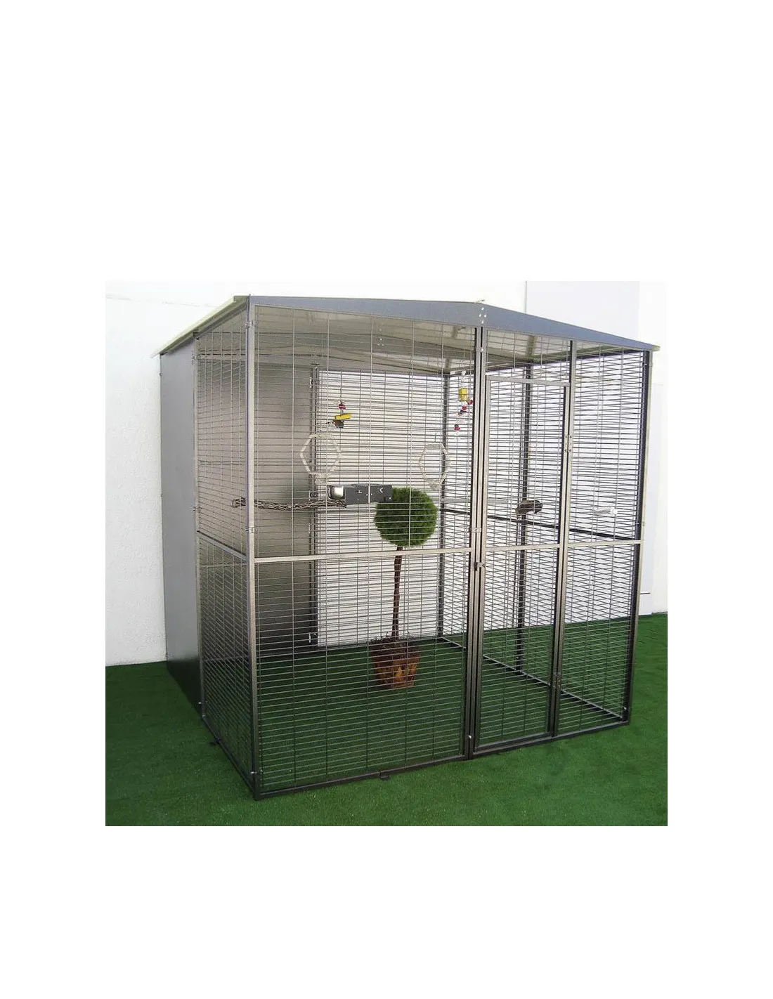 Volière perroquet 3x2x2 m + SAS volière extérieure maille soudée robuste