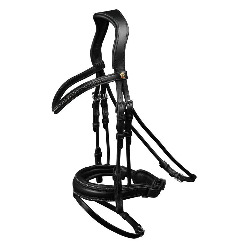 Bridon équitation muserolle combinée S-Line Glamour