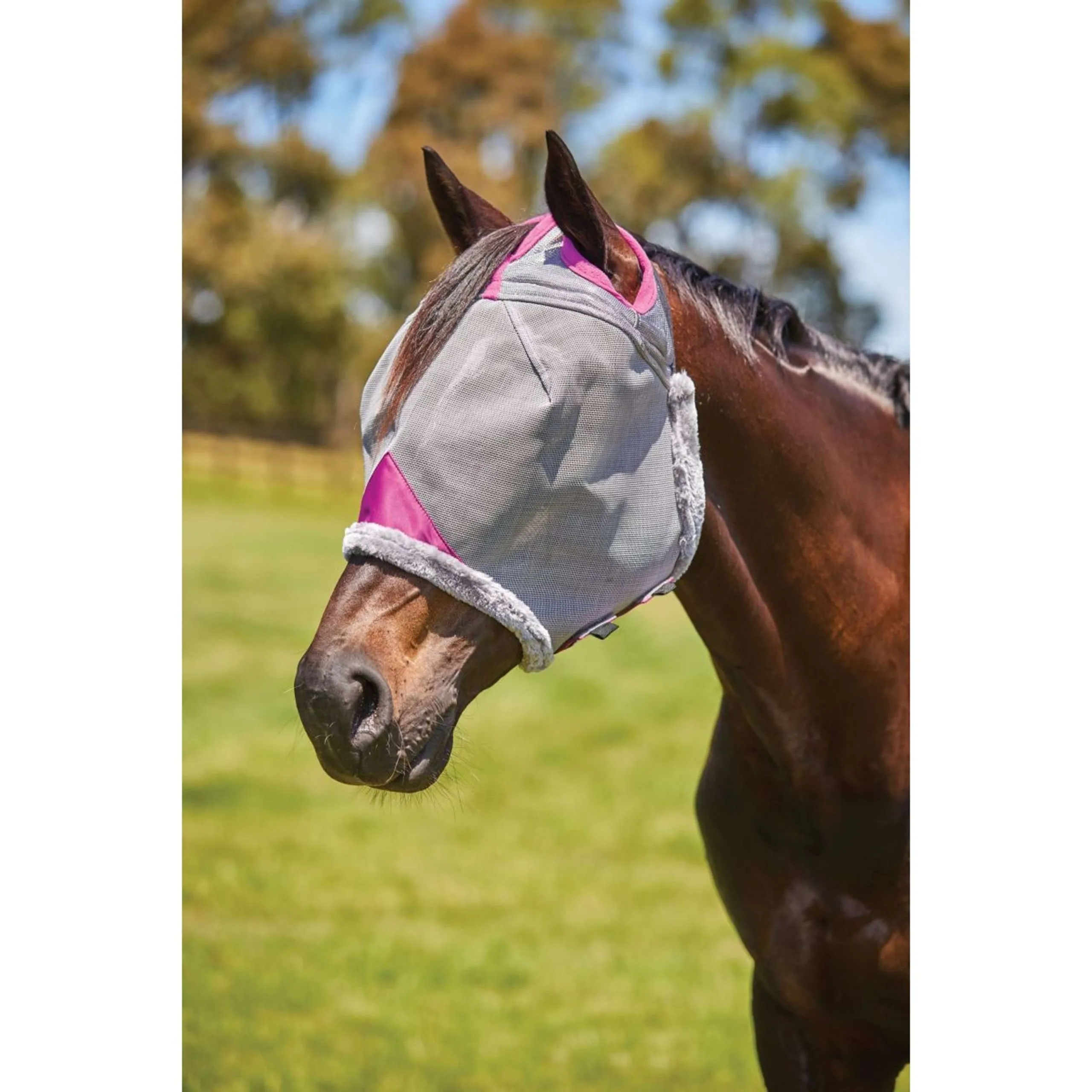 Weatherbeeta Masque Anti-Mouches Comfitec Deluxe Durable Mesh Gris/Violet