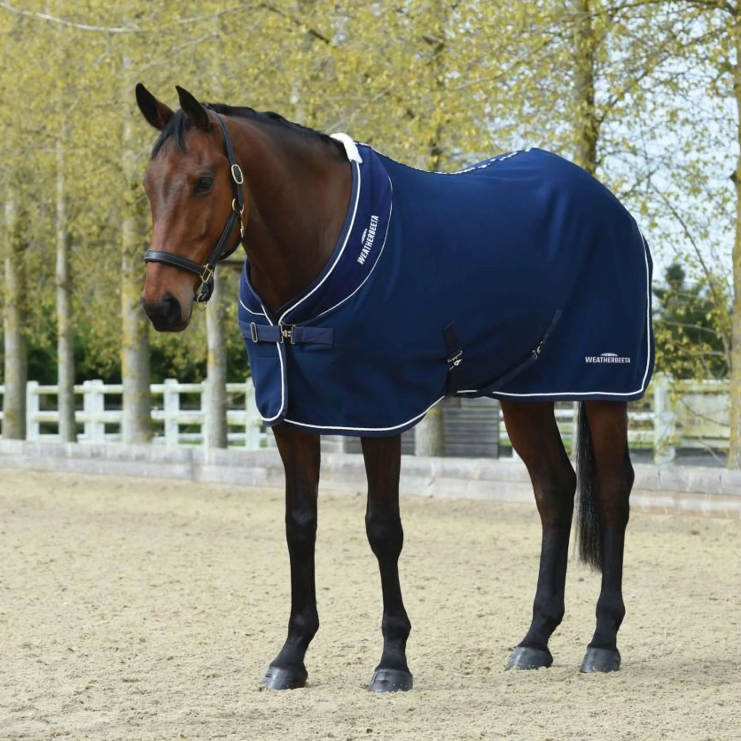 Weatherbeeta Couverture de Concours Opulence Standard Neck Marine/Blanc